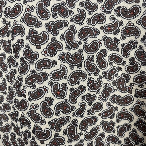 VTG Bill Blass Cream Paisley Print Lightweight Pockets Tie Waist Robe Size O/S - Picture 8 of 10